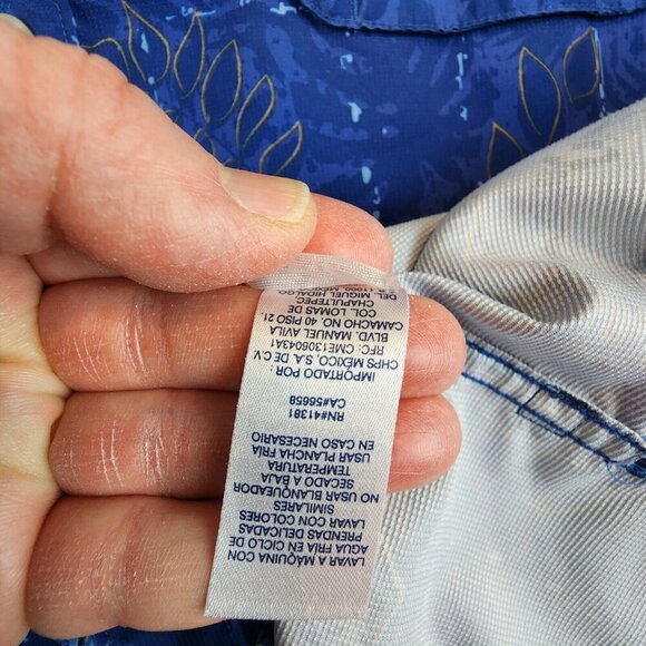 CHAPS x Ralph Lauren Mens‎ XL Camp Shirts Blue Fish Softshell Vent Button Up - Picture 5 of 10